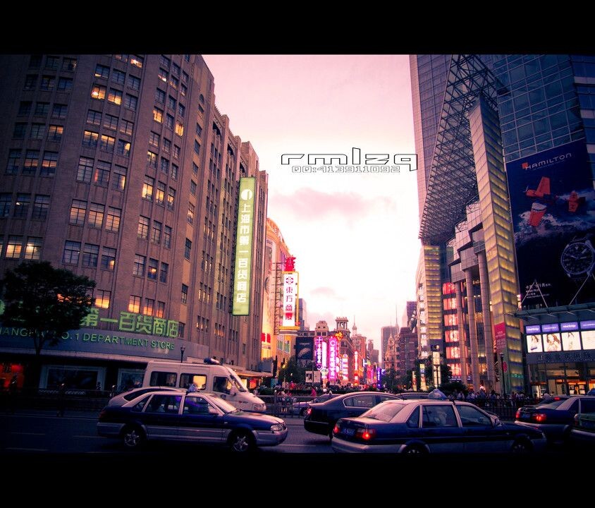 南京路夜景<br />
南京路夜景