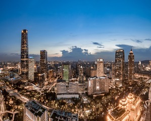 广州城市天际线璀璨夜景