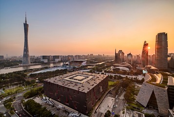 日落的广州城市天际线