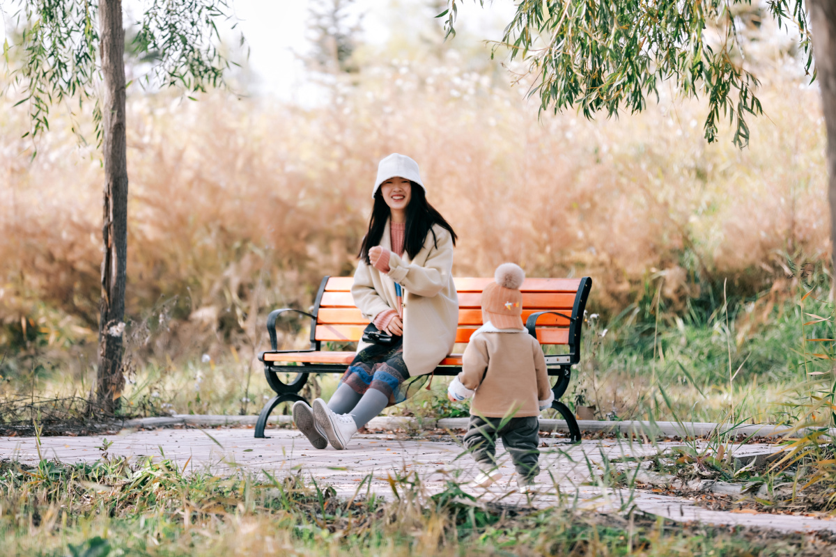秋天亲子照