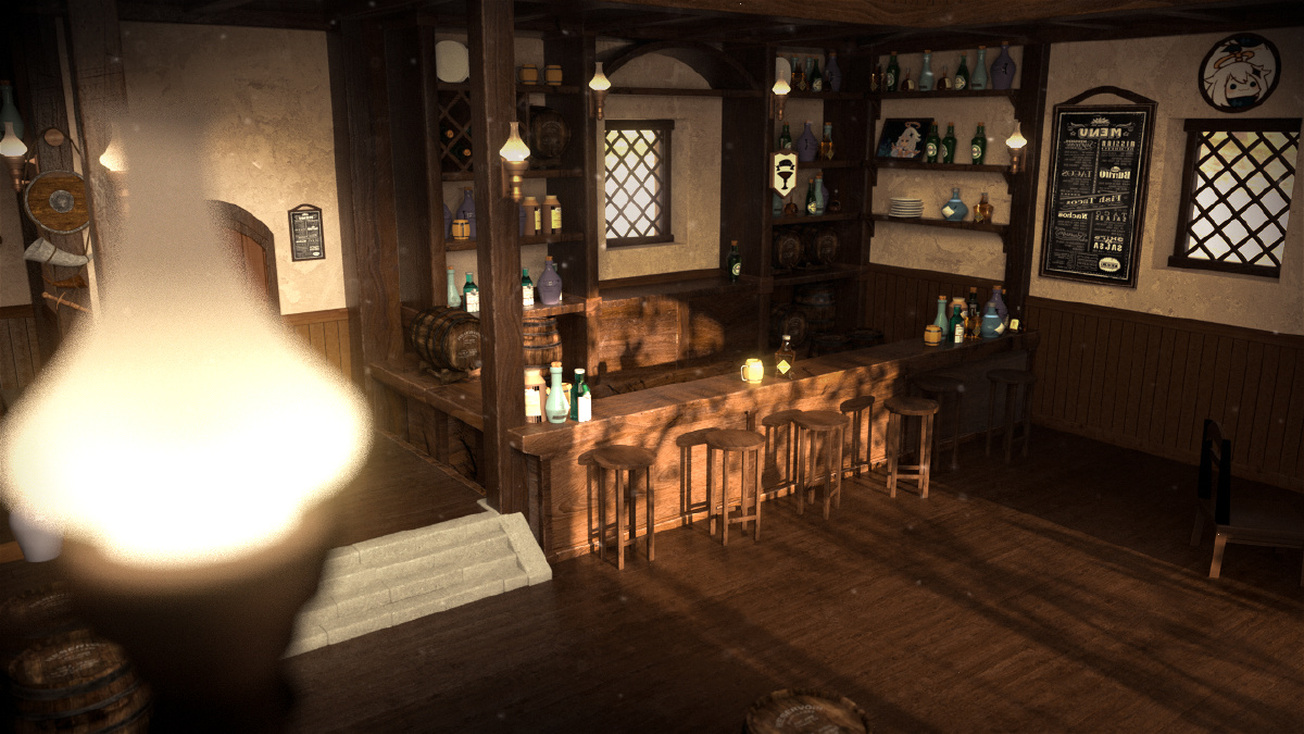 原神蒙德酒馆建模c4d后期psae渲染oc