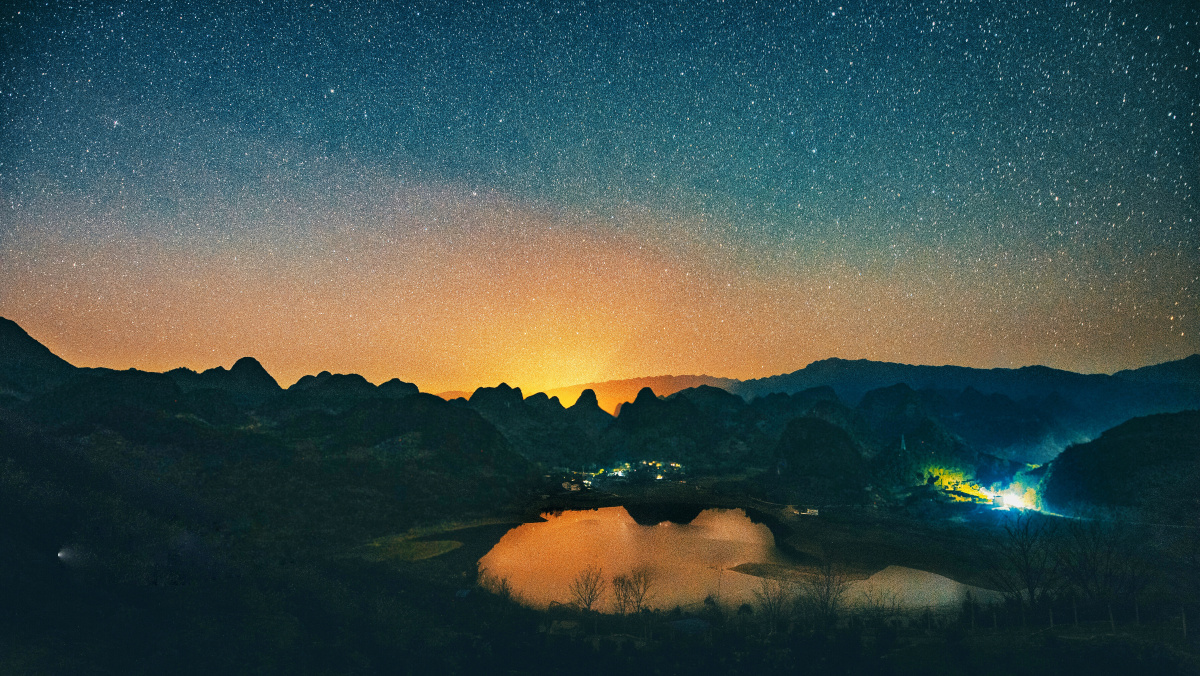 桂林山水星空
