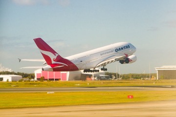Qantas A380 takeoff