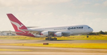 Qantas A380 takeoff