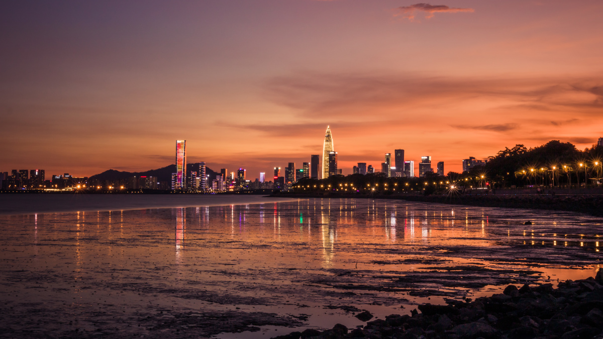 深圳湾公园夜景