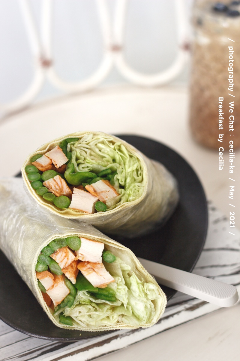 今日份早餐蔬菜鸡肉卷巨无霸版豆皮千张太大一张卷卷能吃两顿