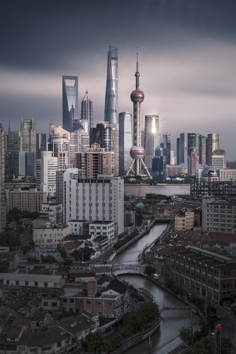 魔都轮廓从1991年至2015年上海陆家嘴的东方明珠金茂大厦环球金融中心