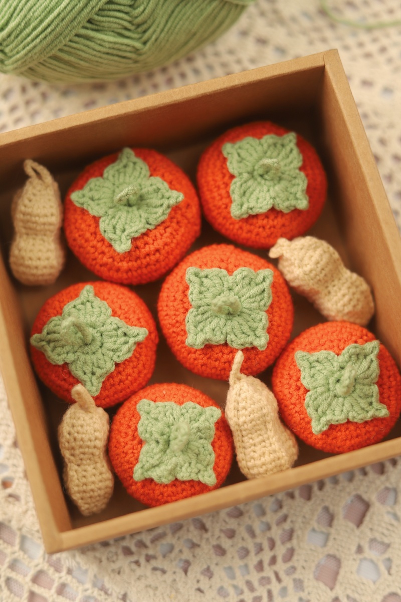 钩针手作好柿花生好事发生