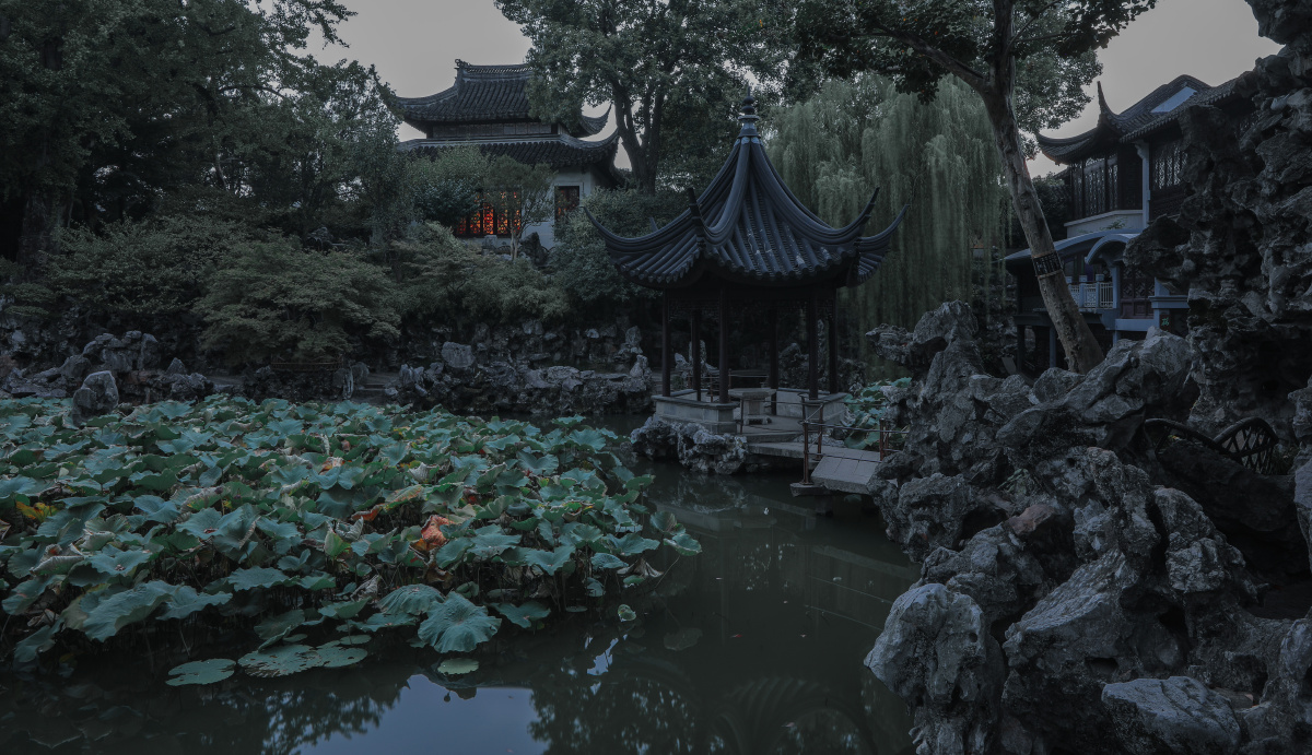 苏州园林狮子林夜景