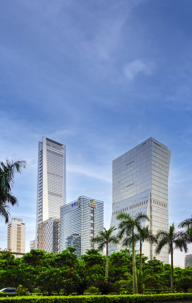 深圳城市建筑风光深圳湾南山区福田区蛇口湾地标建筑风光