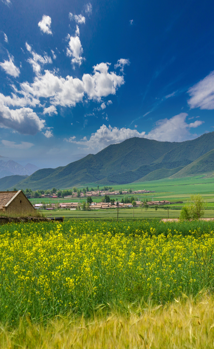 祁连山春色,摄于甘肃省民乐县