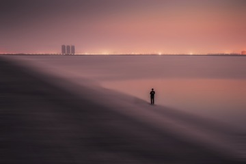 海塘夜色