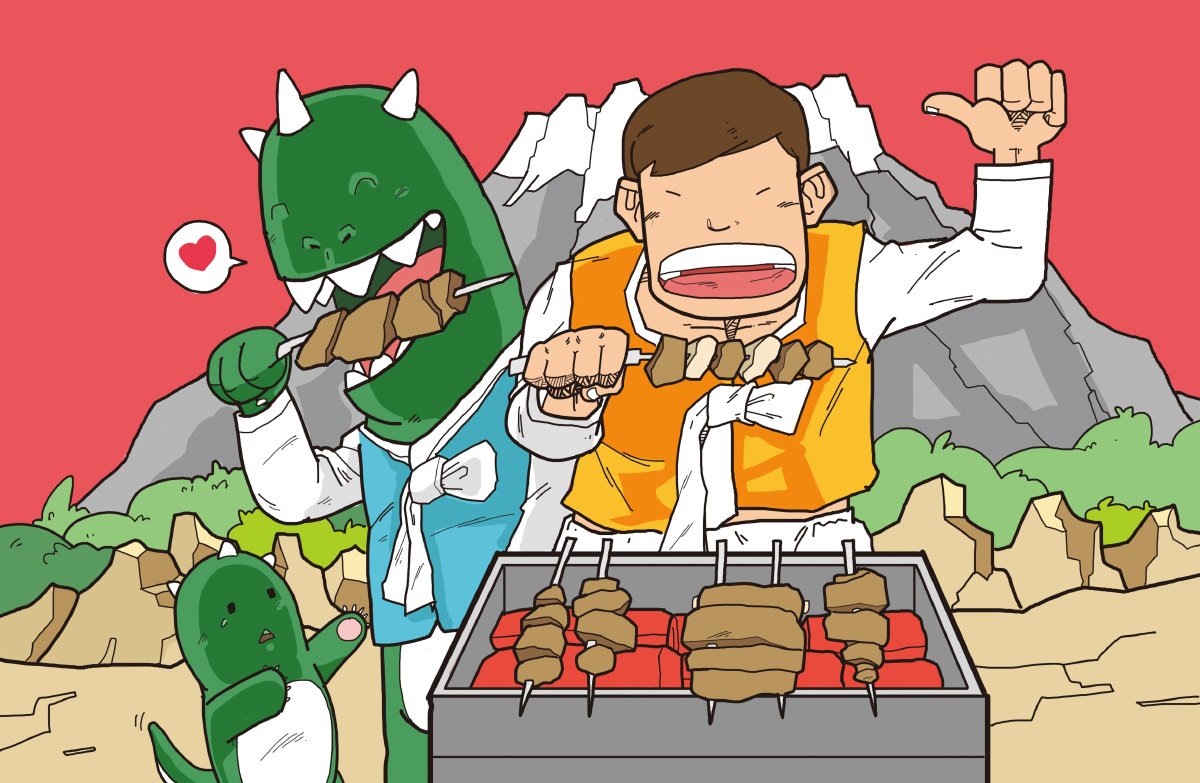烧烤店原创插图