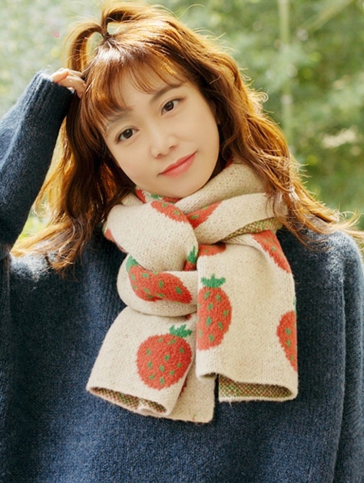 暖冬围巾少女