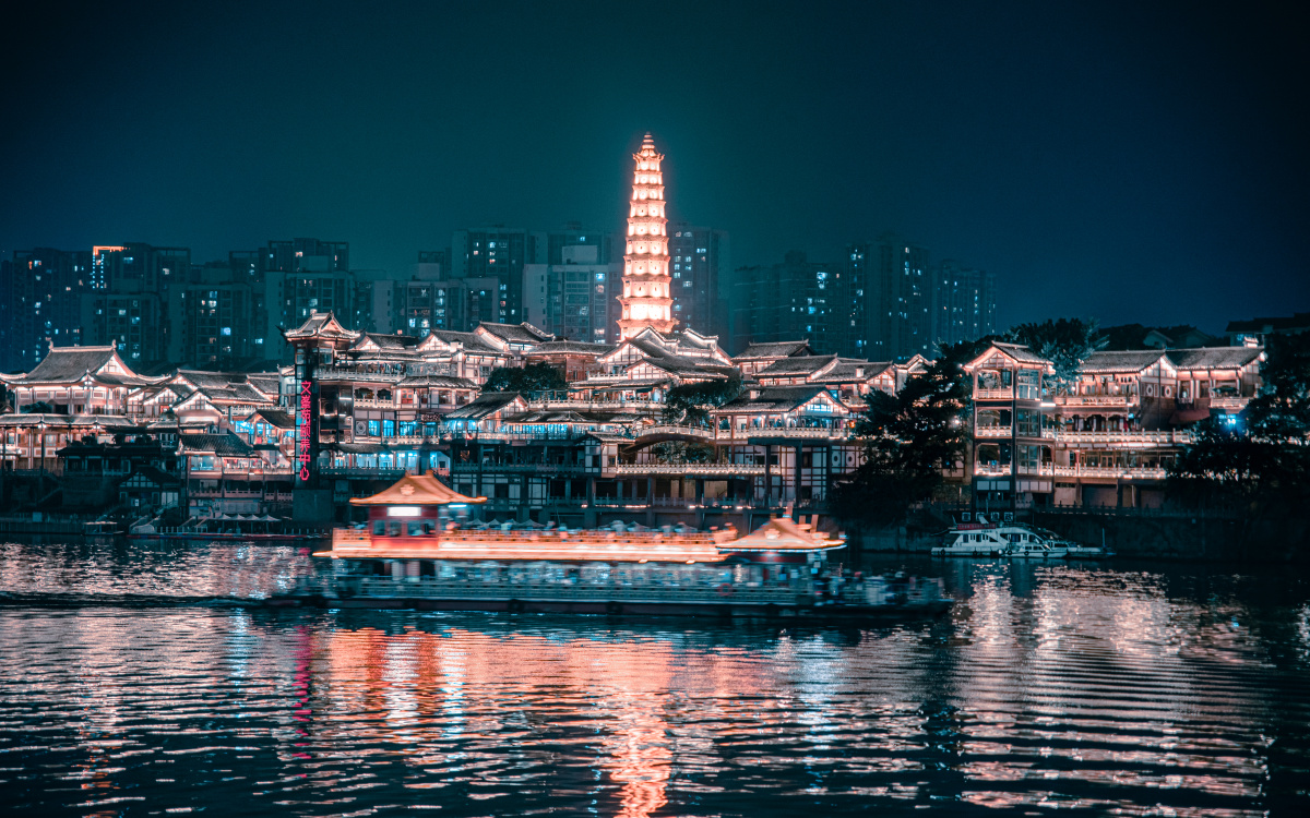 合川区白塔夜景