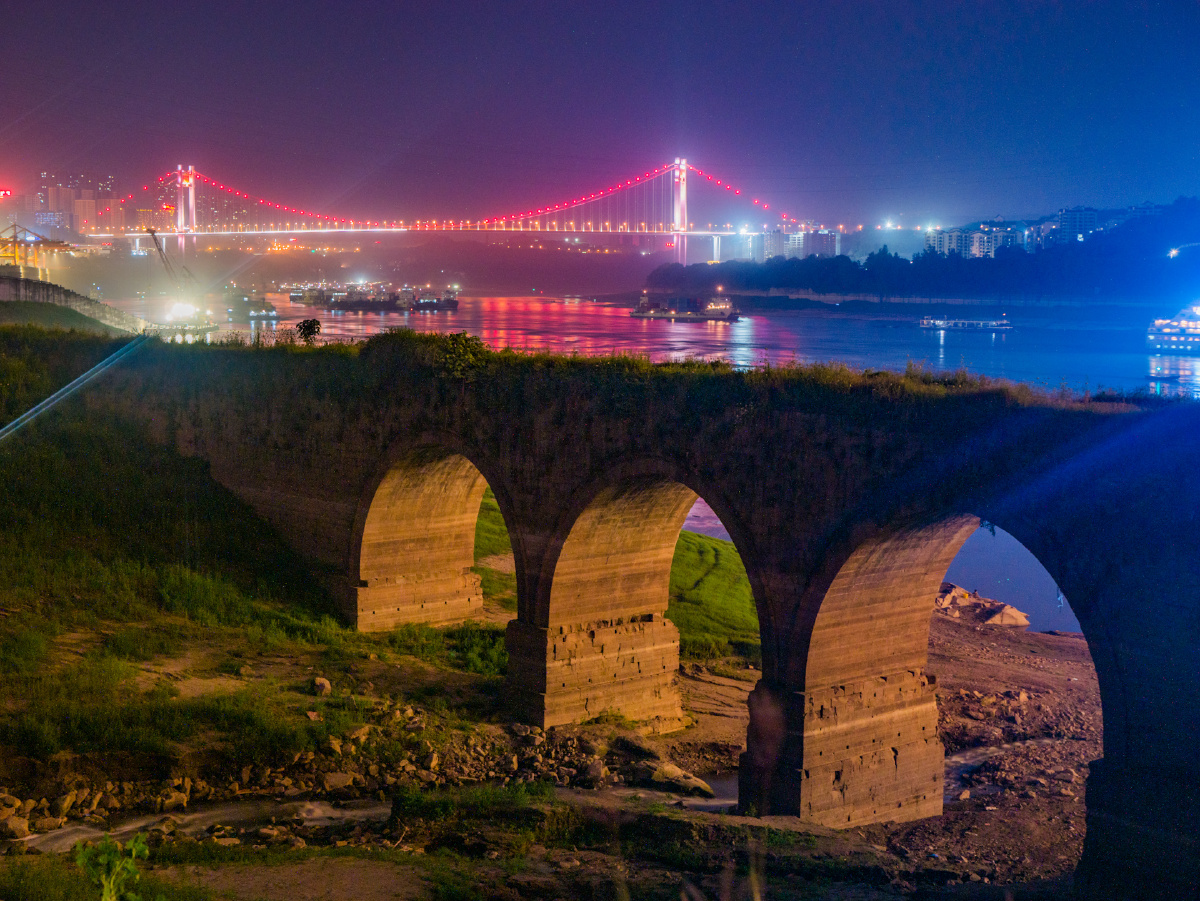 时间的河岁月的桥重庆茅溪偃月桥寸滩长江大桥