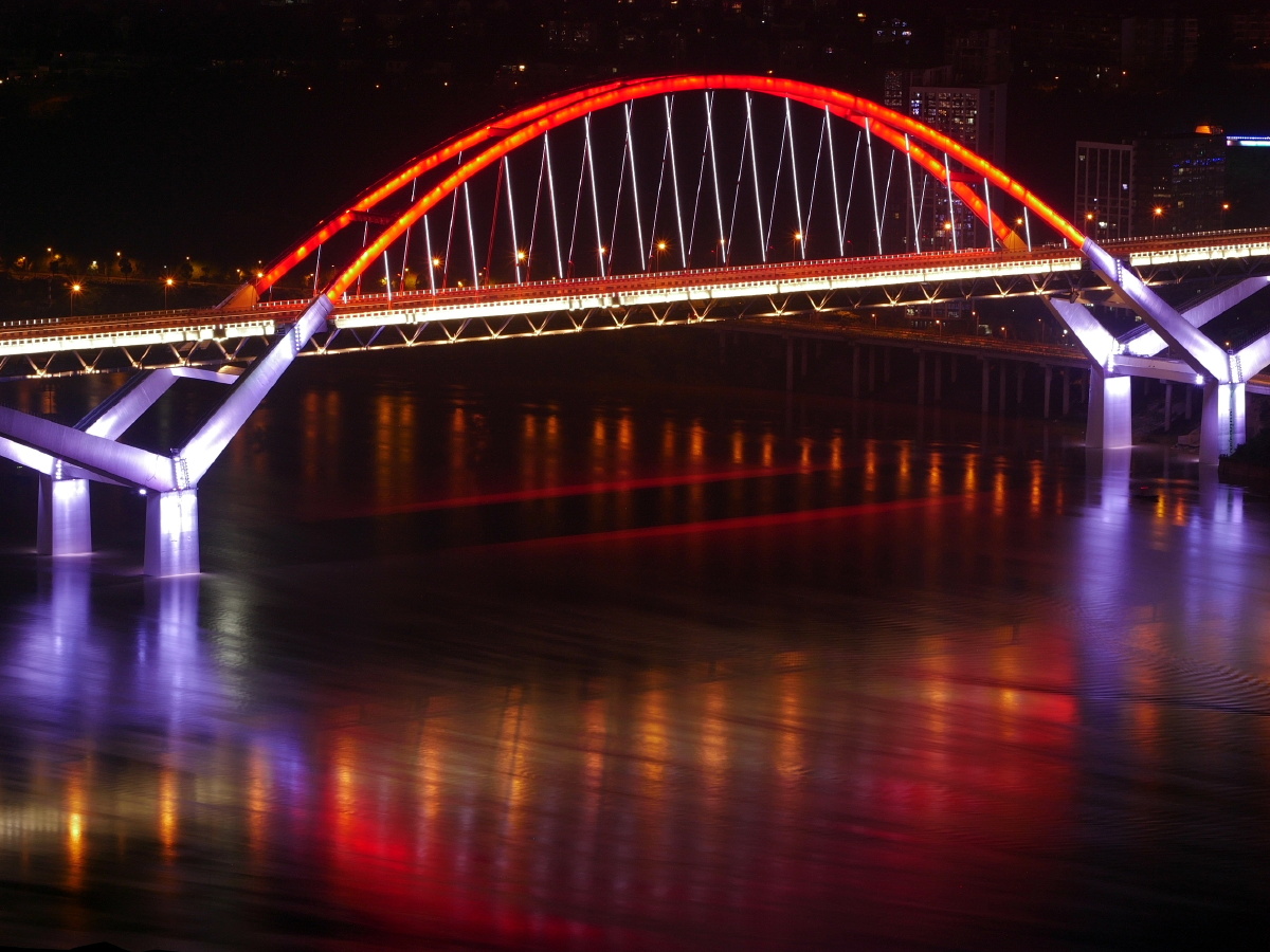 重庆菜园坝长江大桥夜景