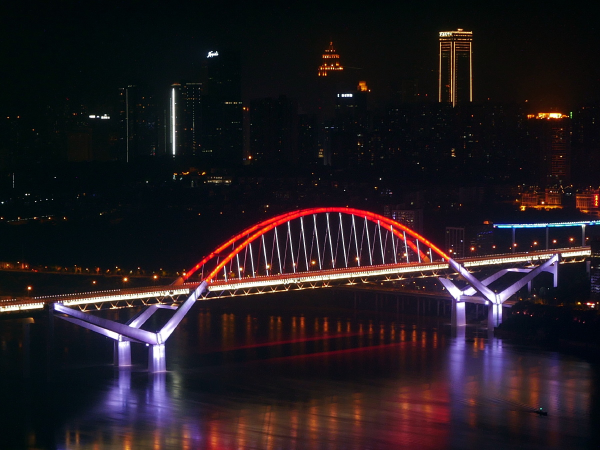 重庆菜园坝长江大桥夜景