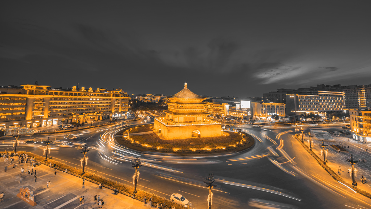 拍摄于西安开元商城五楼观景平台