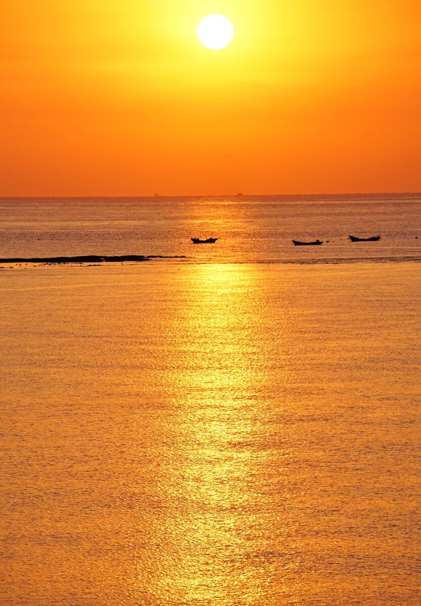 清晨金光闪闪的光芒照耀着整个滨城摄于付家庄