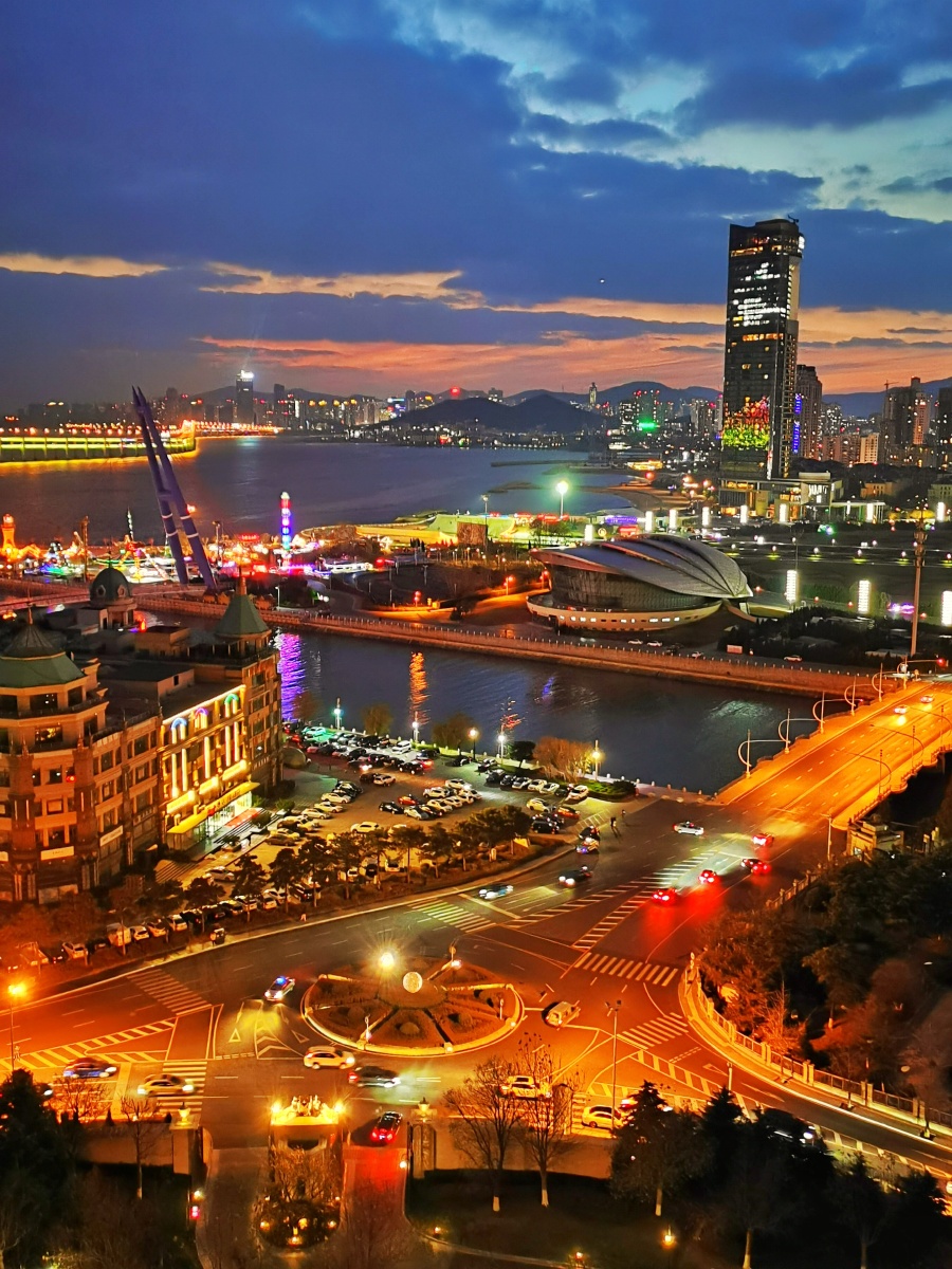 夜景拍摄星海广场