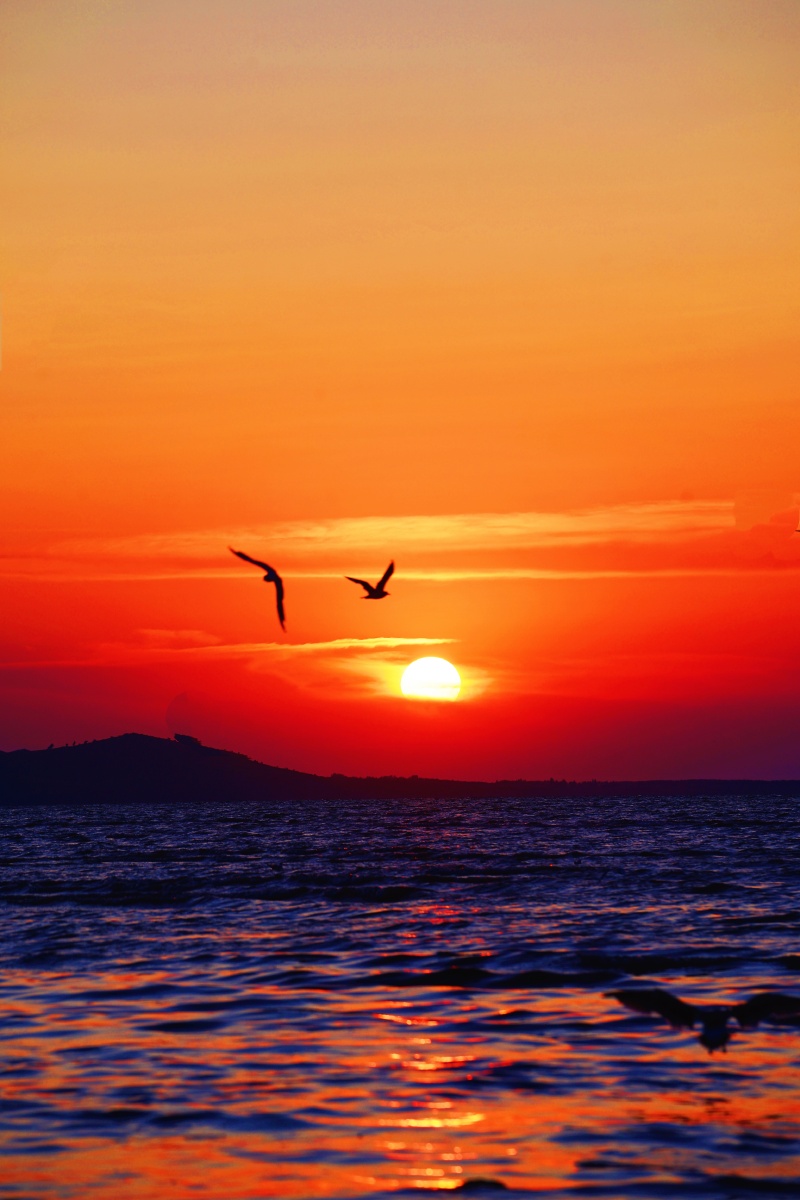 最美不过夕阳红摄于夏家河浴场