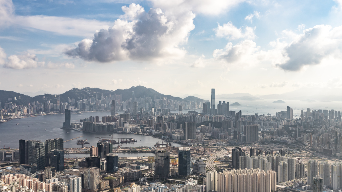 香港港岛九龙全景