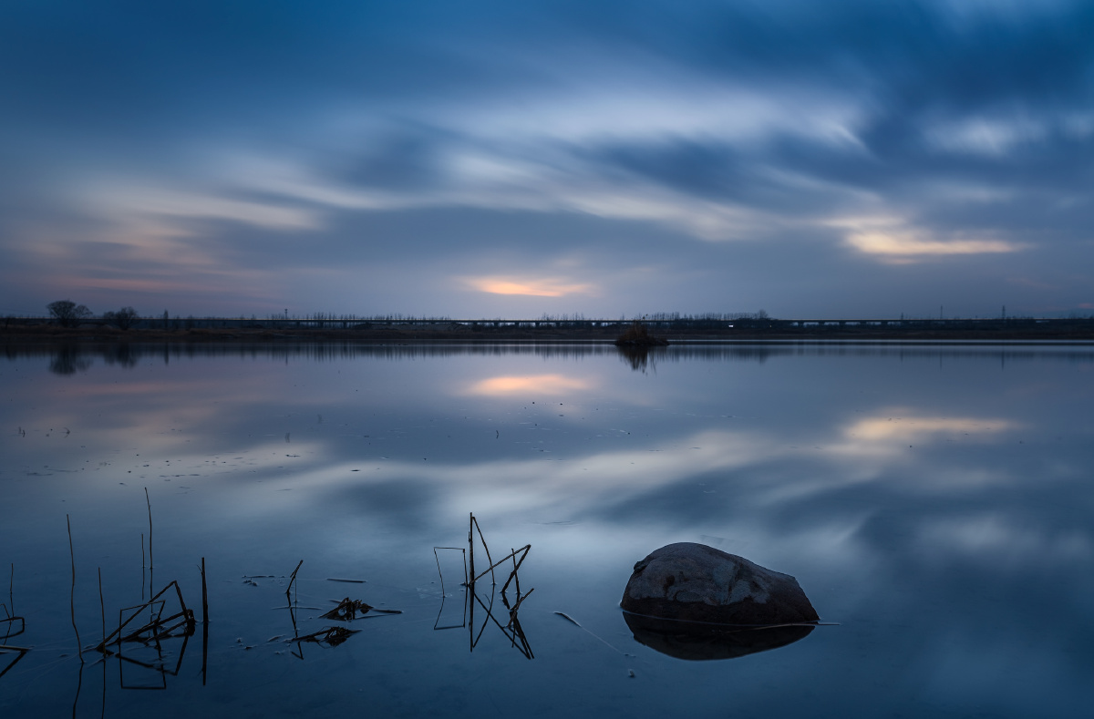 襄湖岛湿地蓝调时刻
