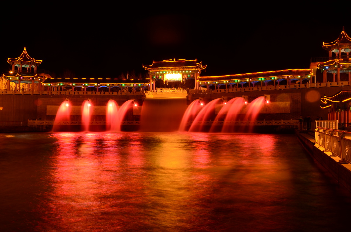 克拉玛依九龙潭夜景