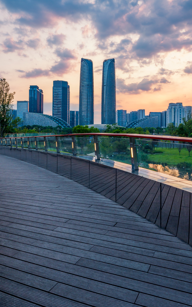 四川成都交子公园交子双塔日落晚霞 - 旅行摄影杨小蟹 - 图虫