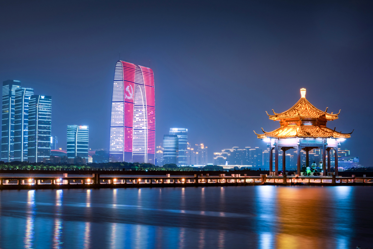 100周年苏州金鸡湖夜景