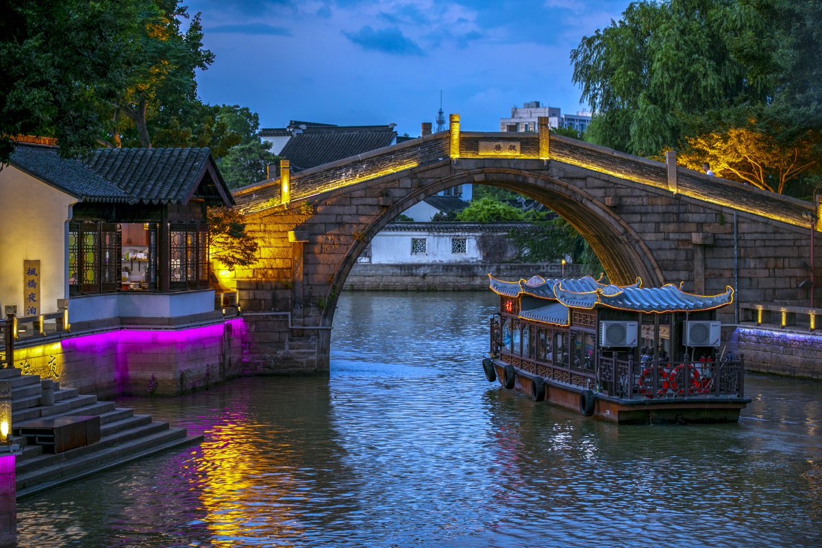 京杭大运河苏州十景枫桥夜泊寒山寺