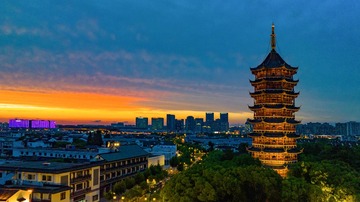 古韵今晖（苏州姑苏城，北寺塔）暮色