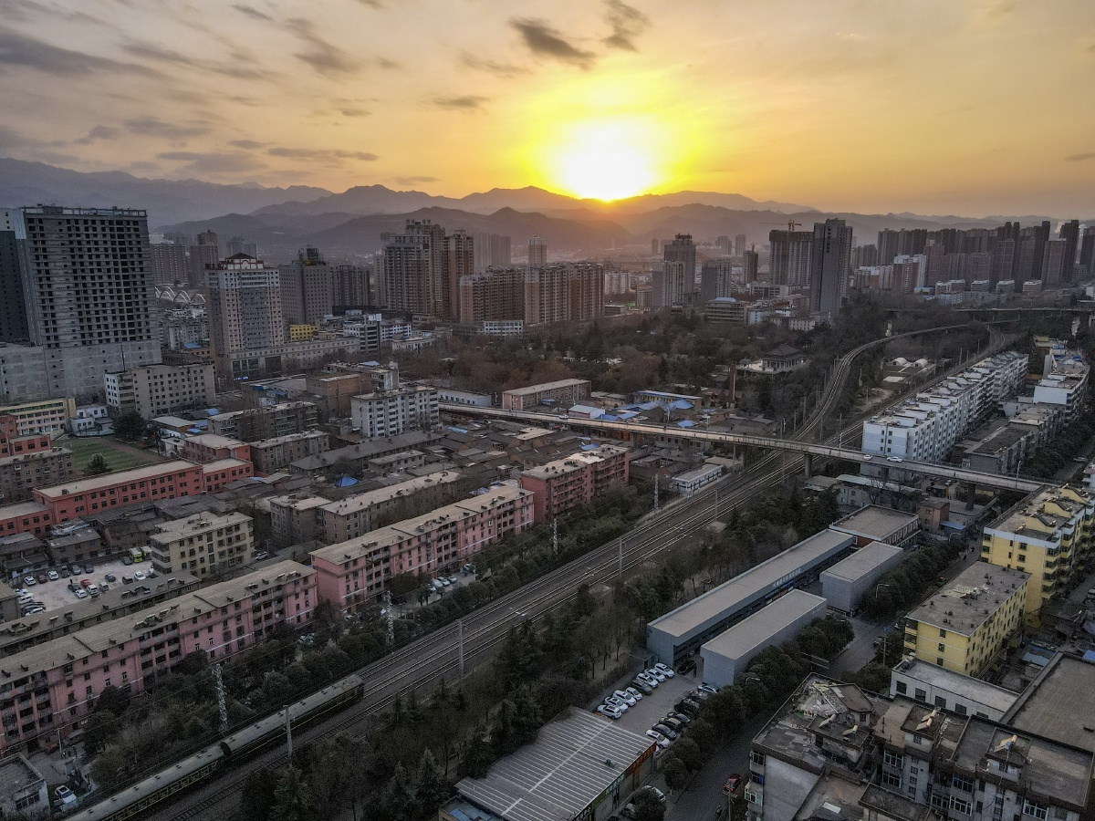 陕西宝鸡老城区全景