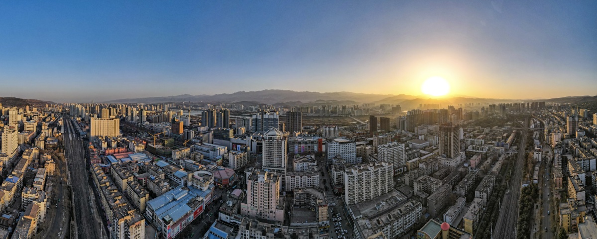 陕西宝鸡老城区全景