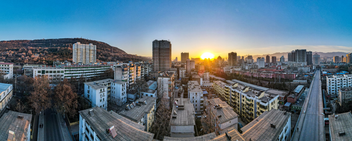 陕西宝鸡老城区全景