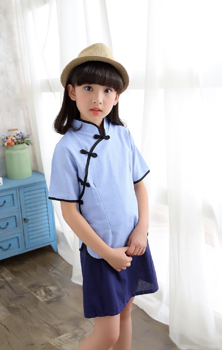 儿童民国风服装女童尺码110160身高换季折后价35元套