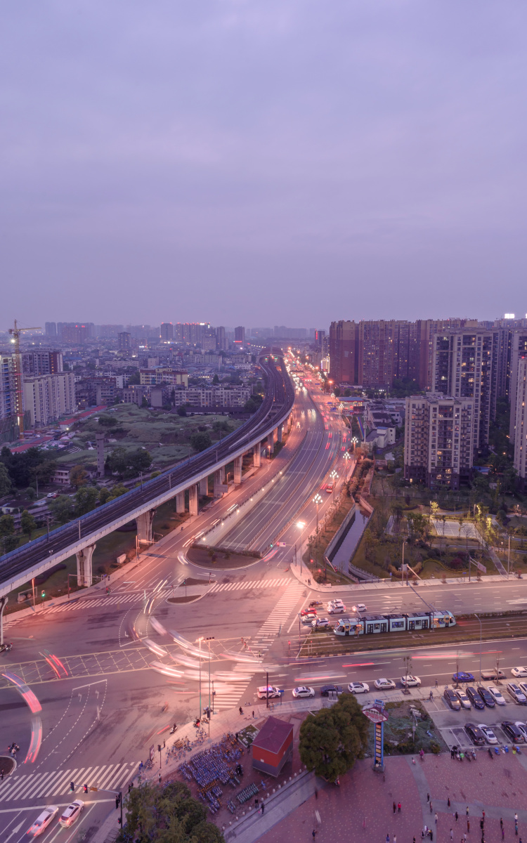 成都夜景犀浦地铁