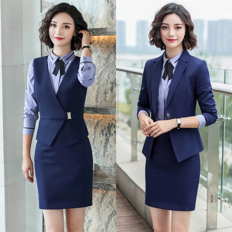 空姐职业装女装套装,南航空姐服装经过设计很有时尚感