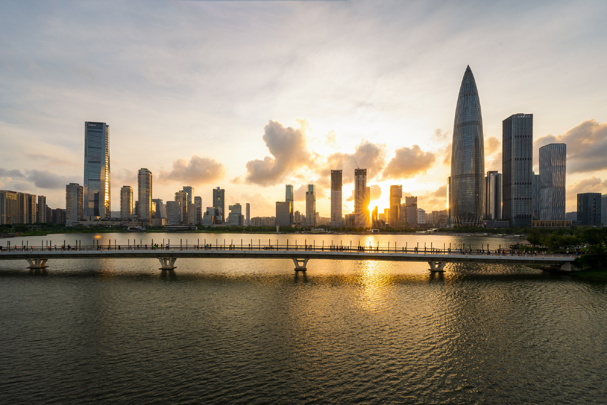 深圳后海中心的日落