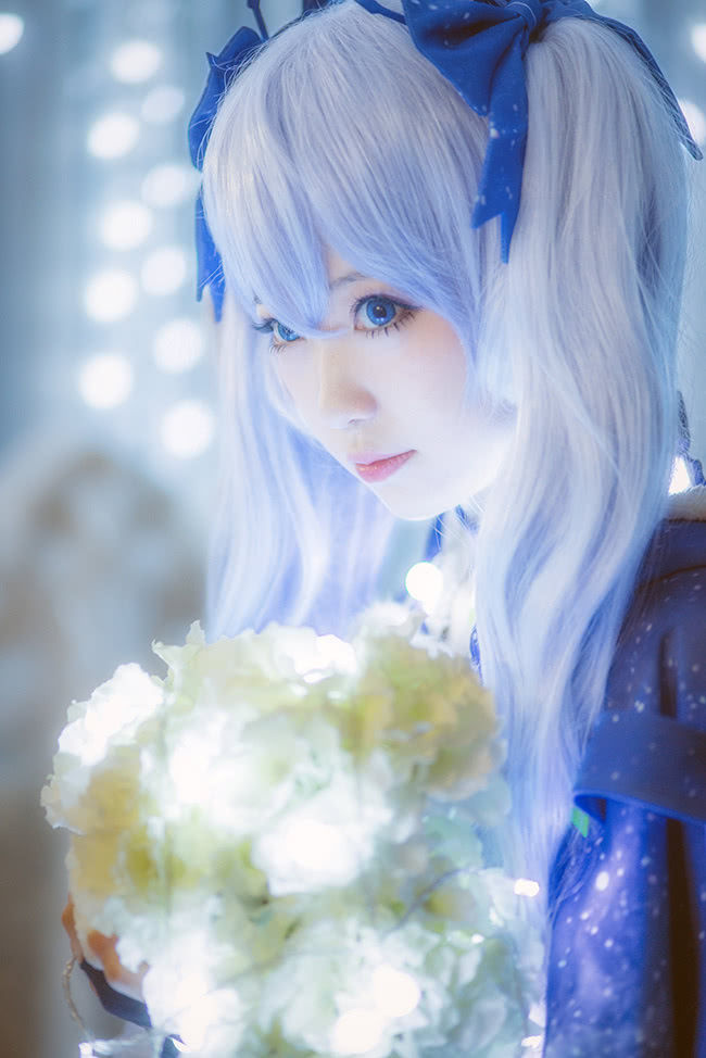 动漫美女模特装扮二次元蓝色精灵