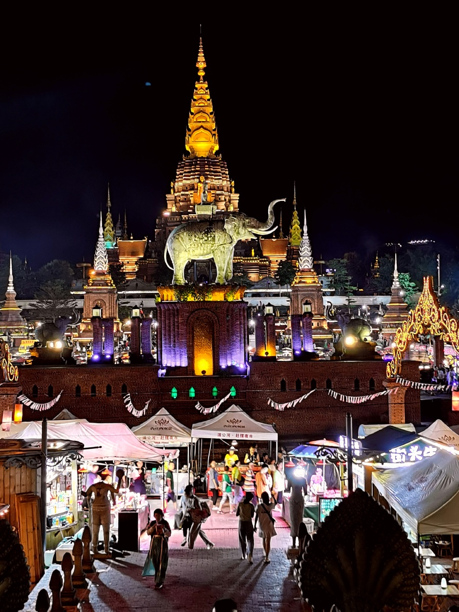 景洪告庄赶摆夜市场景