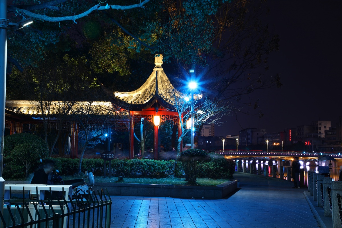家乡的美丽夜景-浙江永康西津桥