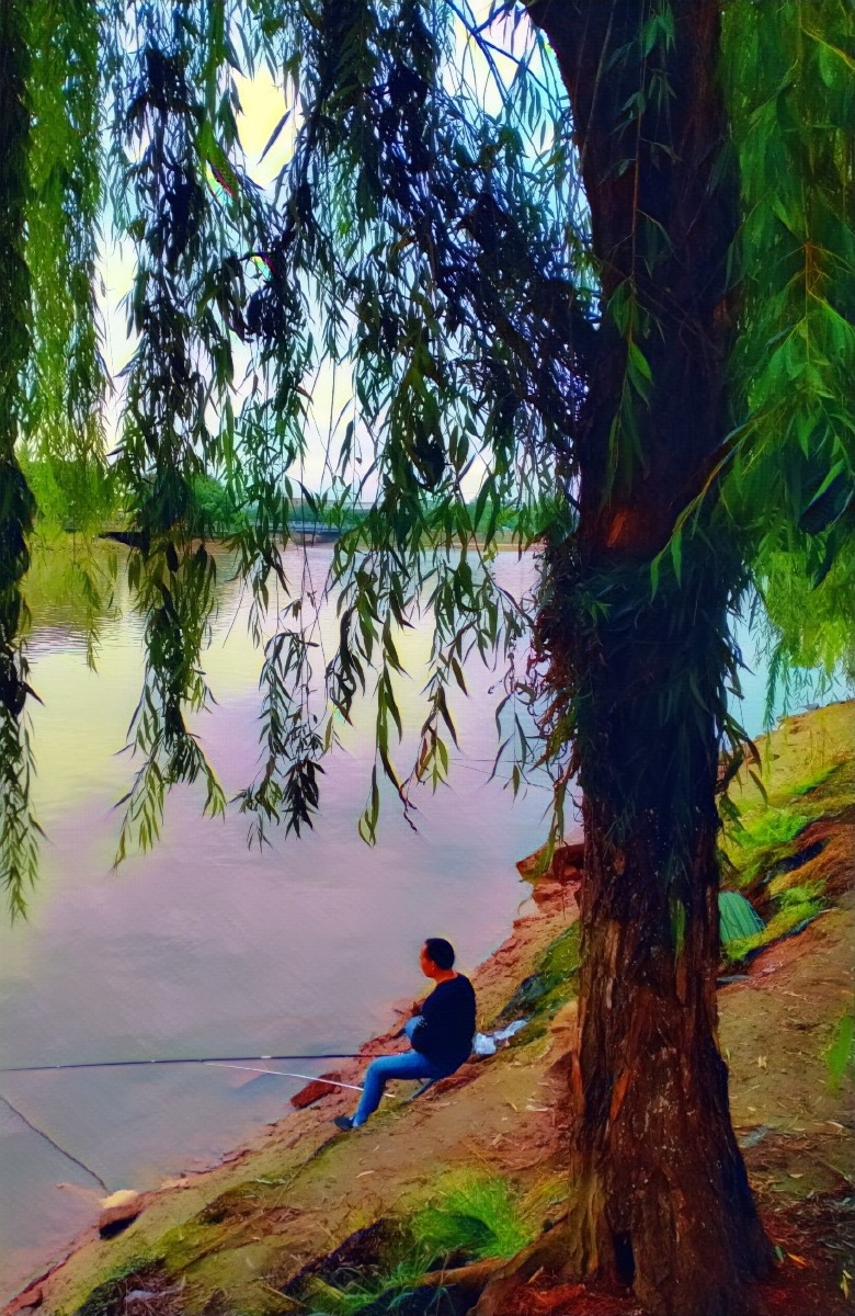 垂钓图绘画摄影夏如春摄