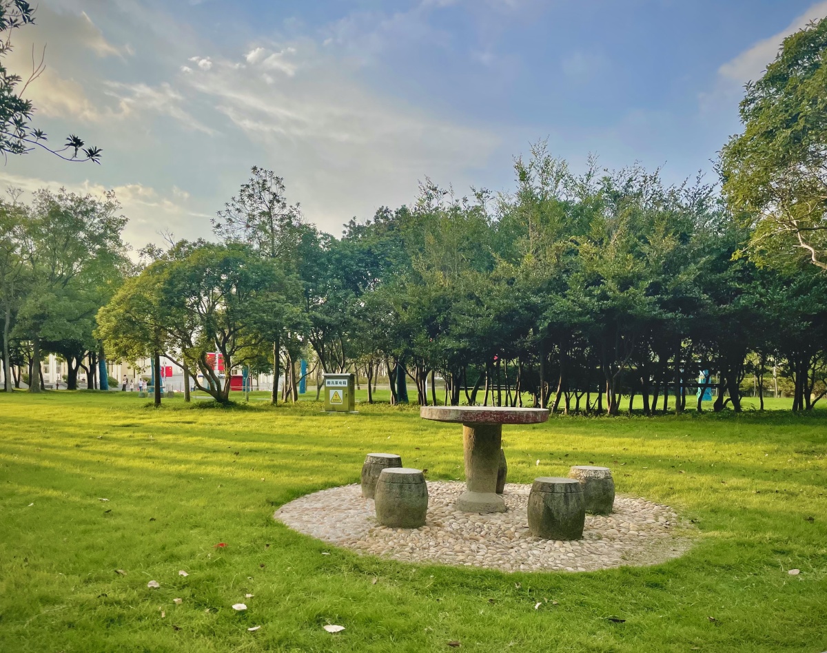 公园里的石桌