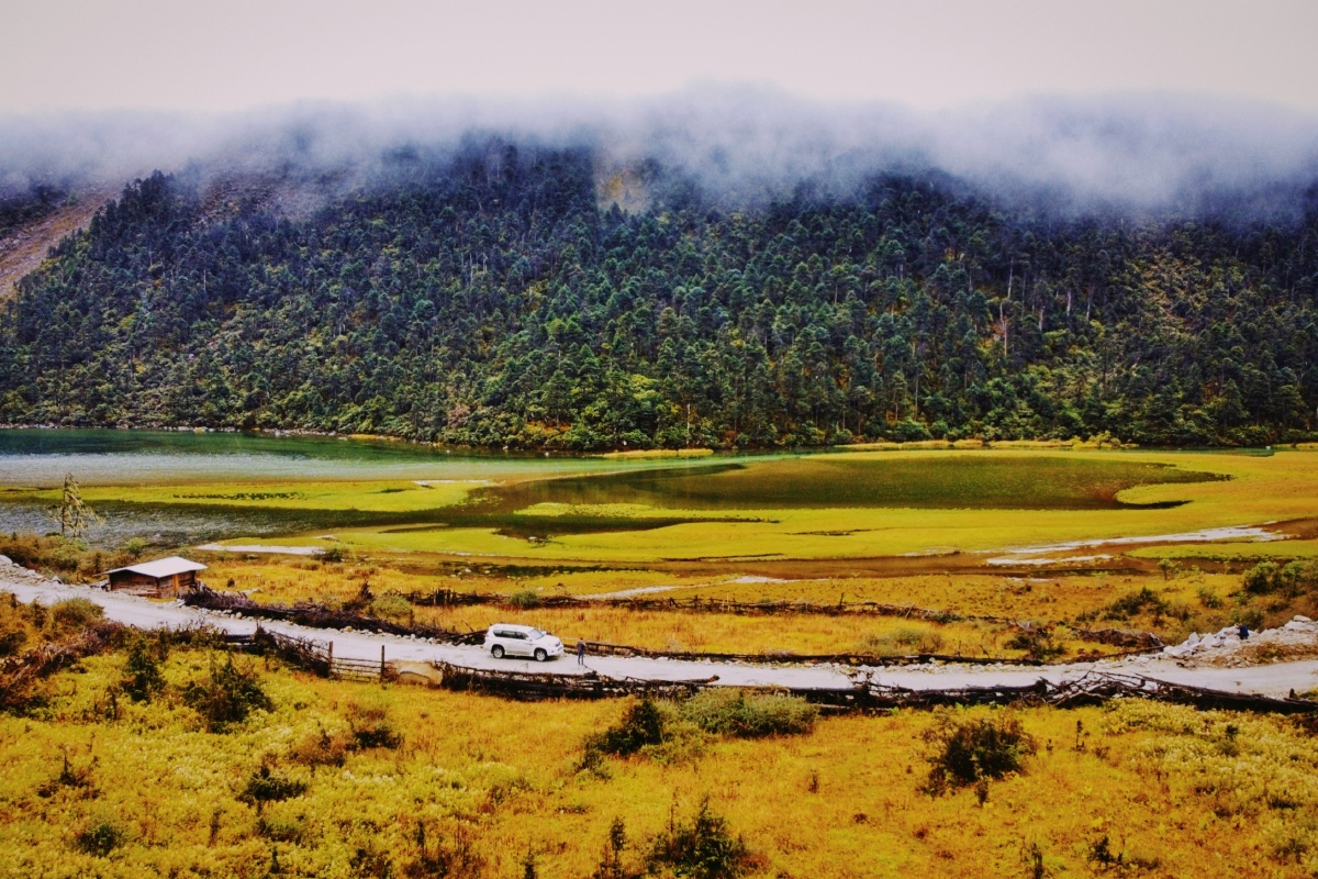 西藏林芝鲁朗秋色鲁朗藏语意为龙王谷也就是神仙居住的地方