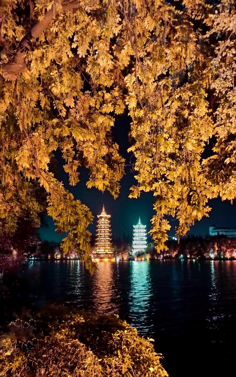 楼台倒影入池塘