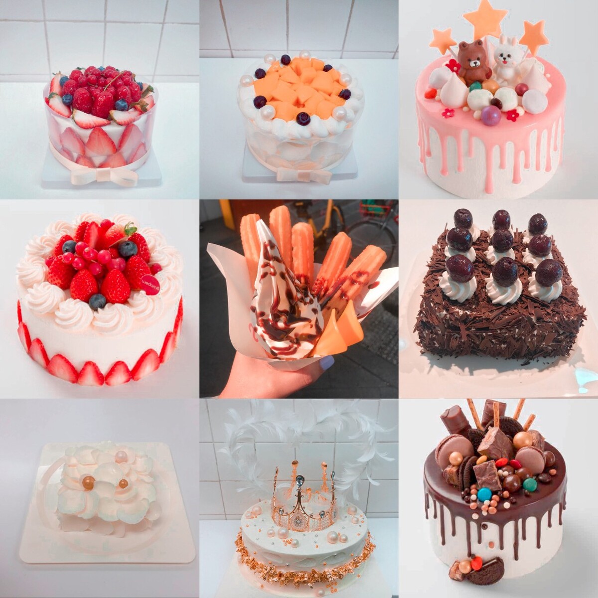 草莓怎么装饰蛋糕,蛋糕切成方块抹上奶油装饰草莓和蓝莓