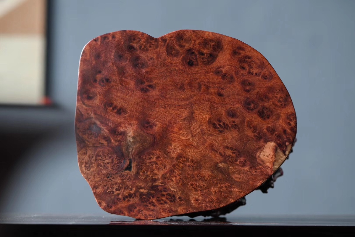 小叶紫檀镶瘿木随行几3324520cm几面镶满瘿木独板可见几面平整底部