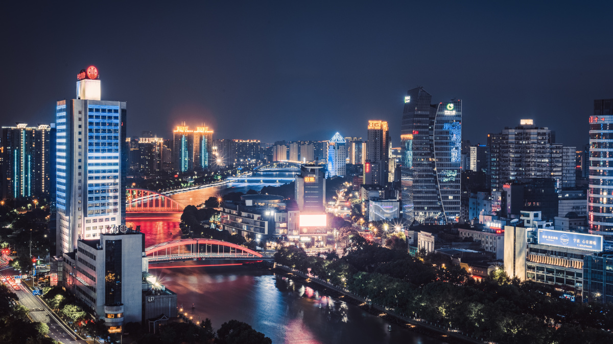 宁波.三江口.夜景